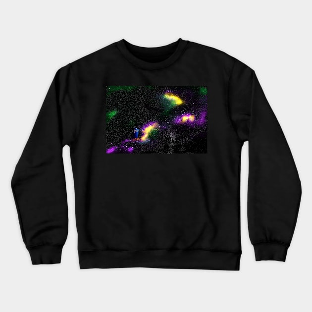 Purple & Green Nebula TARDIS Crewneck Sweatshirt by katyschifferer